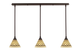 Toltec Lighting - 36-DG-7185 - Three Light Linear Pendalier - Any - Dark Granite