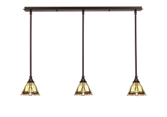 Toltec Lighting - 36-DG-9345 - Three Light Linear Pendalier - Stem - Dark Granite