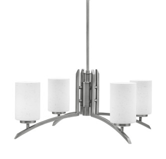 Toltec Lighting - 3704-GP-310 - Four Light Chandelier - Kurve - Graphite