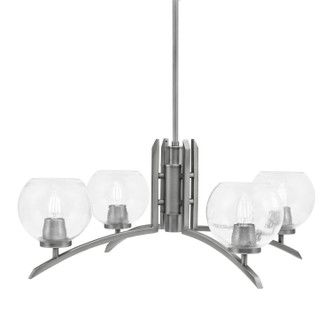 Toltec Lighting - 3704-GP-4100 - Four Light Chandelier - Kurve - Graphite