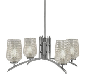 Toltec Lighting - 3704-GP-4253 - Four Light Chandelier - Kurve - Graphite