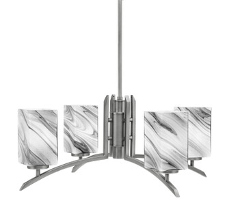 Toltec Lighting - 3704-GP-549 - Four Light Chandelier - Kurve - Graphite