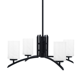 Toltec Lighting - 3704-MB-3001 - Four Light Chandelier - Kurve - Matte Black