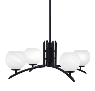 Toltec Lighting - 3704-MB-4101 - Four Light Chandelier - Kurve - Matte Black