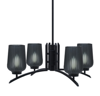 Toltec Lighting - 3704-MB-4252 - Four Light Chandelier - Kurve - Matte Black