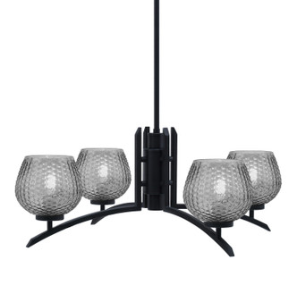 Toltec Lighting - 3704-MB-4602 - Four Light Chandelier - Kurve - Matte Black