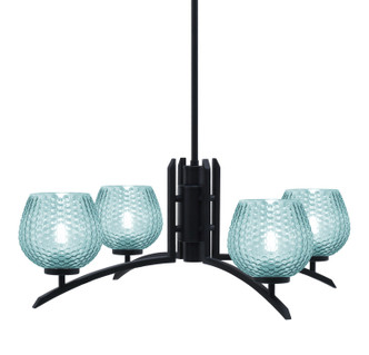 Toltec Lighting - 3704-MB-4605 - Four Light Chandelier - Kurve - Matte Black