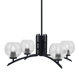 Toltec Lighting - 3704-MB-5110 - Four Light Chandelier - Kurve - Matte Black