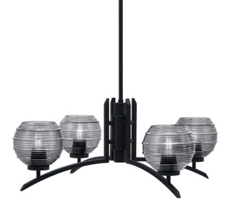 Toltec Lighting - 3704-MB-5112 - Four Light Chandelier - Kurve - Matte Black