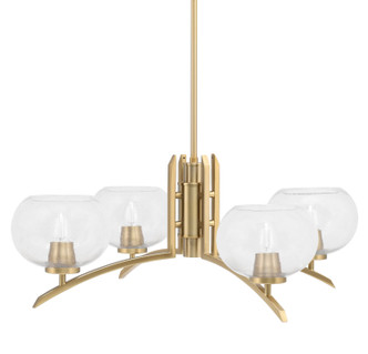 Toltec Lighting - 3704-NAB-202 - Four Light Chandelier - Kurve - New Age Brass