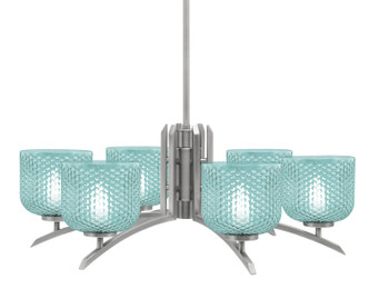 Toltec Lighting - 3706-GP-4615 - Six Light Chandelier - Kurve - Graphite
