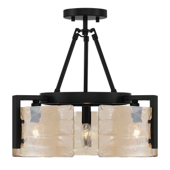 Aenon Three Light Semi-Flush Mount (3164-3SF BLK-AWG)