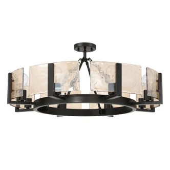 Aenon Eight Light Semi-Flush Mount (3164-8SF BLK-AWG)