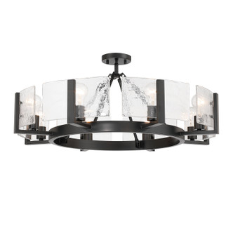 Golden - 3164-8SF BLK-HWG - Eight Light Semi-Flush Mount - Aenon - Matte Black