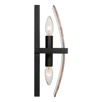 Aenon Two Light Wall Sconce (3164-WSC BLK-AWG)
