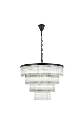 Elegant Lighting - 1070G40BK - 28 Light Chandelier - Harlow - Black and Clear