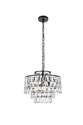 Elegant Lighting - 1102D16BK - Three Light Pendant - Mila - black