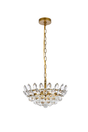 Elegant Lighting - 1104D16BR - Three Light Pendant - Emilia - Brass