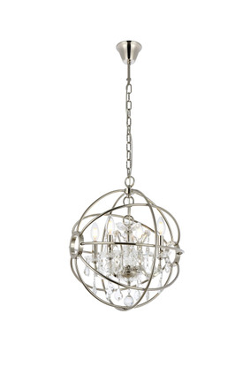 Elegant Lighting - 1130D17PN/RC - Four Light Pendant - Geneva - Polished nickel
