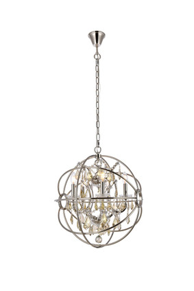 Elegant Lighting - 1130D20PN-GT/RC - Five Light Pendant - Geneva - Polished nickel