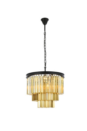 Elegant Lighting - 1201D20MB-GT/RC - Nine Light Chandelier - Sydney - Matte Black Elegant Lighting - 1201D20MB-GT/RC - Nine Light Chandelier - Sydney - Matte Black
