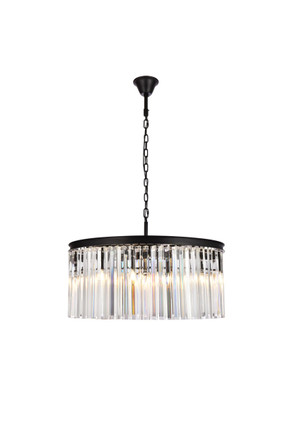 Elegant Lighting - 1208D31MB/RC - Eight Light Chandelier - Sydney - Matte Black