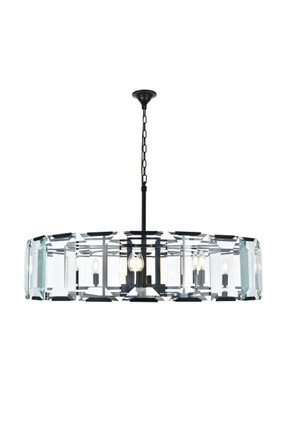 Elegant Lighting - 1211D43FB - Ten Light Chandelier - Monaco - Flat Black (Matte)