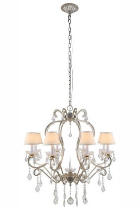 Elegant Lighting - 1471D31SL - Eight Light Chandelier - Diana - Vintage Silver Leaf