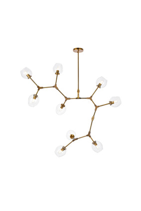 Elegant Lighting - 1712G79BR - Nine Light Chandelier - Cavoli - Brass and Clear
