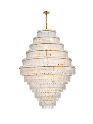 Elegant Lighting - 1780D42SG - 33 Light Chandelier - Emilia - Satin Gold and Clear