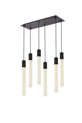Elegant Lighting - 2066D32BK - Six Light Pendant - Weston - black