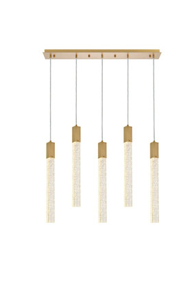 Elegant Lighting - 2066S36SG - Five Light Pendant - Weston - satin gold