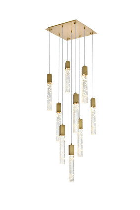 Elegant Lighting - 2088D20SG - Nine Light Pendant - Aurora - Satin Gold