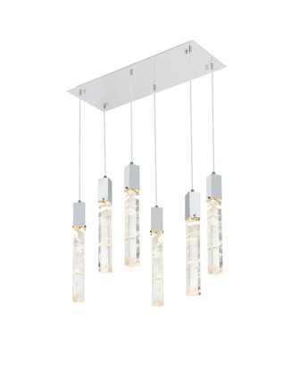 Elegant Lighting - 2088D32C - Six Light Pendant - Aurora - Chrome and Clear