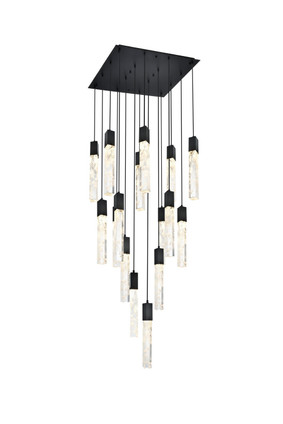 Elegant Lighting - 2088G30BK - 16 Light Pendant - Aurora - Black and Clear