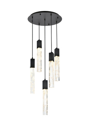 Elegant Lighting - 2089D20BK - Five Light Chandelier - Aurora - Black Elegant Lighting - 2089D20BK - Five Light Chandelier - Aurora - Black