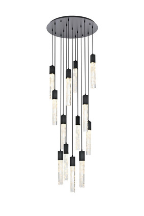 Elegant Lighting - 2089G30BK - 13 Light Chandelier - Aurora - Black and Clear