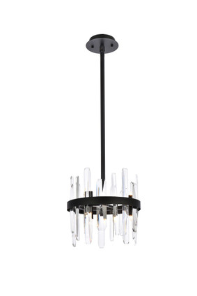 Elegant Lighting - 2200D12BK - Six Light Pendant - Serena - black