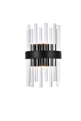 Elegant Lighting - 3000W8BK - Two Light Bath Sconce - Dallas - black