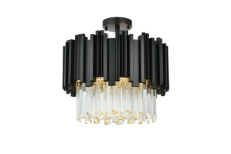 Elegant Lighting - 3400F16BK - Four Light Flush Mount - Willow - Black and Clear