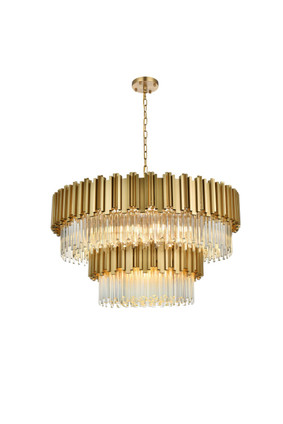 Elegant Lighting - 3400G40SG - 16 Light Chandelier - Willow - Satin Gold and Clear
