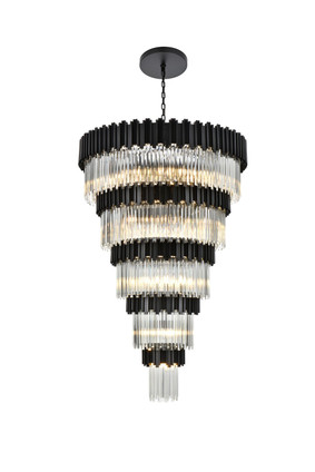 Elegant Lighting - 3400GR48BK - 39 Light Chandelier - Willow - Black and Clear