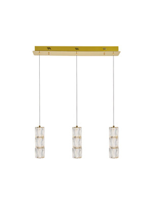 Elegant Lighting - 3500D3G - LED Pendant - Polaris - Gold
