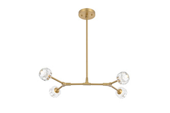 Elegant Lighting - 3508D30G - Four Light Pendant - Zayne - Gold and Clear