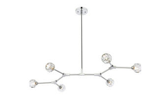 Elegant Lighting - 3508D50C - Six Light Pendant - Zayne - Chrome and Clear