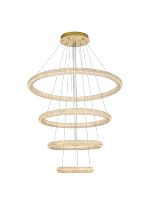 Elegant Lighting - 3800G41SG - LED Chandelier - Bowen - Satin Gold