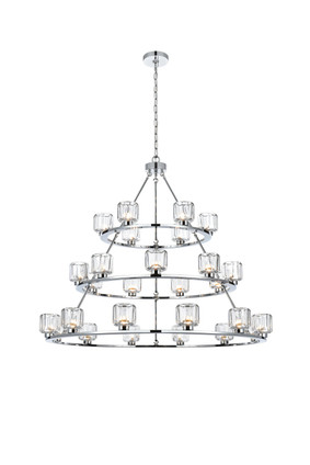 Elegant Lighting - 5100L348C - 27 Light Chandelier - Cadence - Chrome and Clear