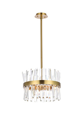 Elegant Lighting - 6200D16SG - Eight Light Pendant - Serephina - satin gold