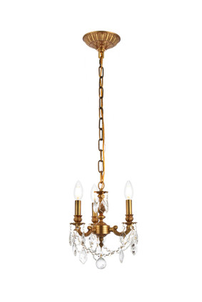 Elegant Lighting - 9103D10FG/RC - Three Light Pendant - Lillie - French Gold Elegant Lighting - 9103D10FG/RC - Three Light Pendant - Lillie - French Gold