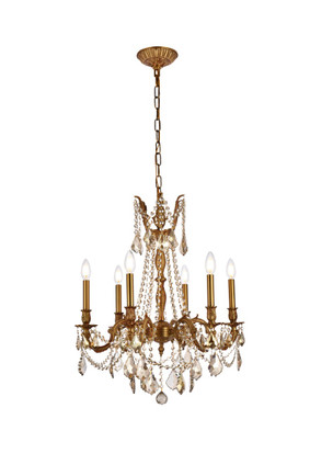 Elegant Lighting - 9206D23FG-GT/RC - Six Light Chandelier - Rosalia - French Gold Elegant Lighting - 9206D23FG-GT/RC - Six Light Chandelier - Rosalia - French Gold